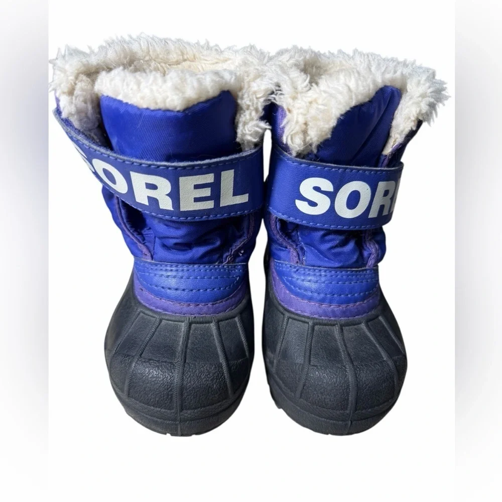 Sorel toddler Snow Commander Kids Snow Boot black and blue US 6